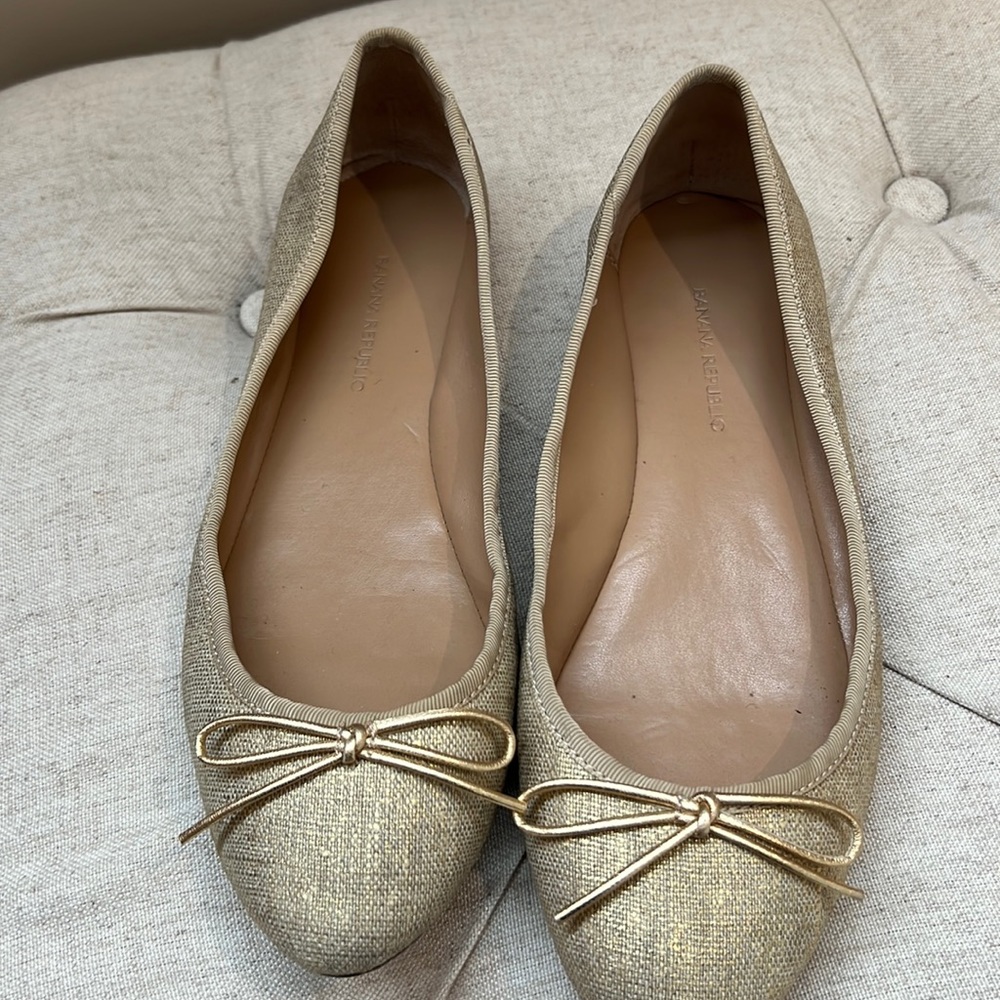 Gold ballet flats